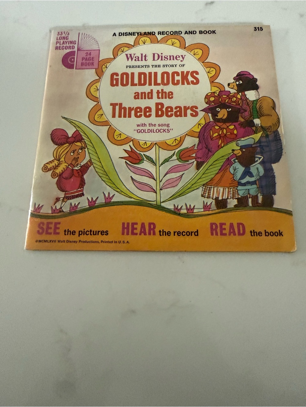 Walt Disney Goldilocks and the Three Bears Record & Book